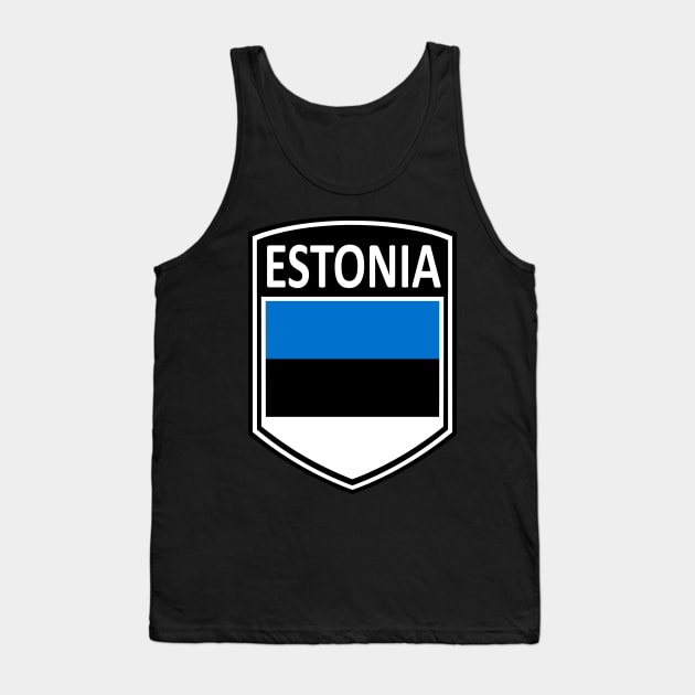 Flag Shield - Estonia Tank Top by Taylor'd Designs